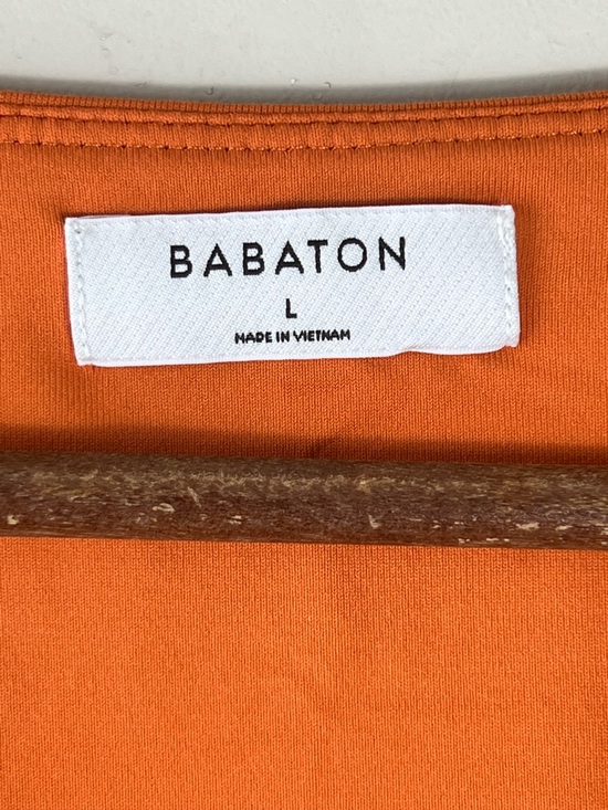 Aritzia Babaton Contour V-Neck Longsleeve Top Size Large Orange Cropped - Picture 6 of 10